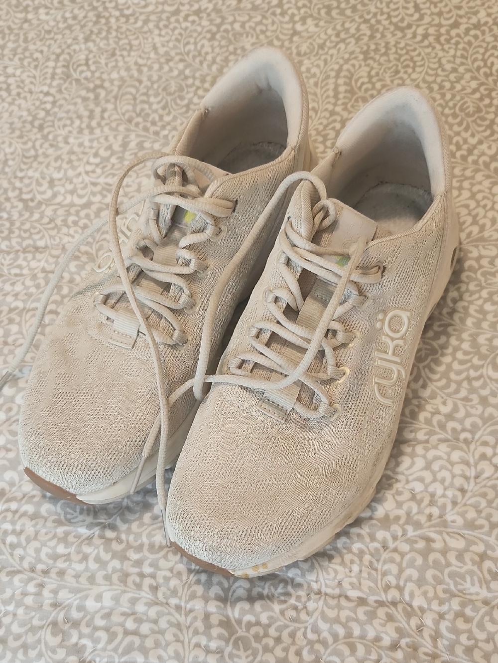 ✨ 3 For $25 SALE Ryka Women's Light Beige Knit Lace-Up Athletic Sneakers